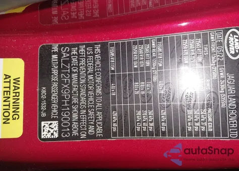 2023 Land Rover Range Rover Evoque R-Dynamic S из США, поврежденный, VIN SALZT2FX9PH190013